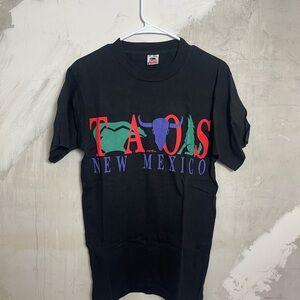 Fruit of the Loom Black Cotton tee Vintage Single Stitched Short Sleeve